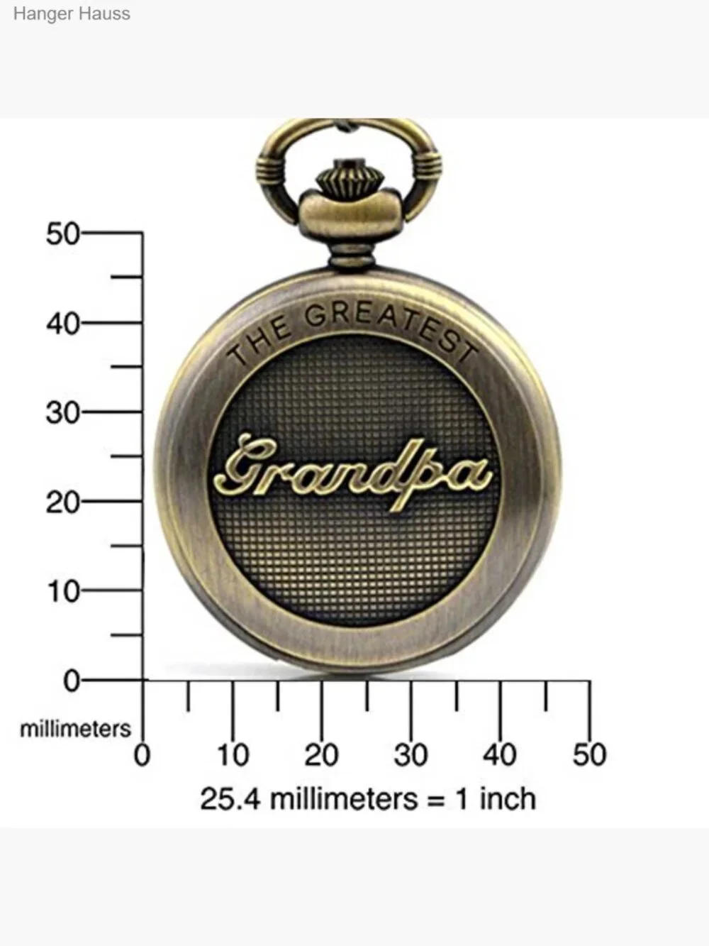Personalized Engraved Pocket Watch with Chain for Dad Grandpa